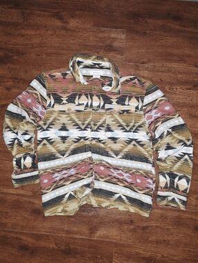 Urban Outfitters Jacquard Flannel Shirt Mens M Southwestern Native Button Up